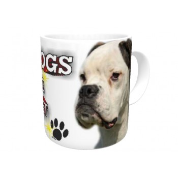 Boxer dog (White dog) HANGING CAR SIGN   41