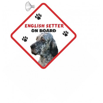 English Setter (black/white)  Hanging Car Sign    102
