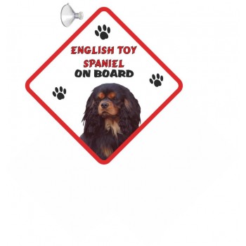 English Toy Spaniel (BK & TAN) Hanging Car Sign   104