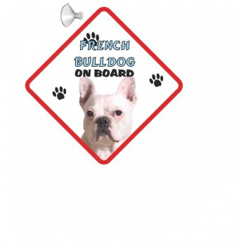 French Bulldog (White) Hanging Car Sign   113