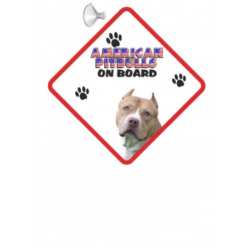 American Pitbull (tilted head) Hanging Car Sign  Dishwasher  proof 12