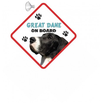 Great Dane (BK & WT)  Hanging Car Sign   120