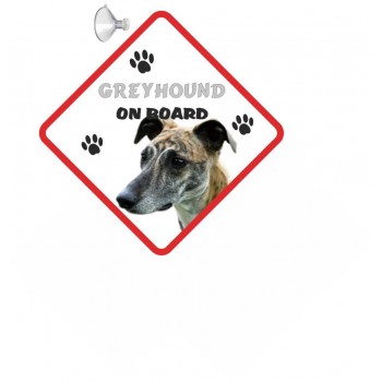 Greyhound (Brindle) Hanging Car Sign   126