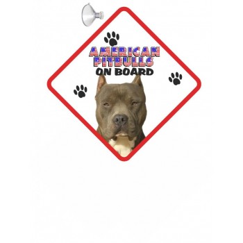 American Pitbull (pointed ears)  Hanging Car Sign  Dishwasher  proof 13
