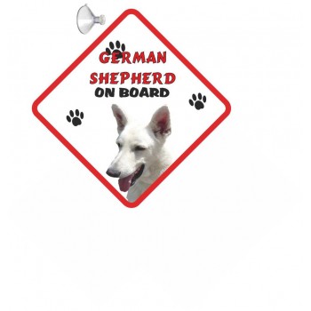 German Shepherd (White) Hanging Car Sign   130