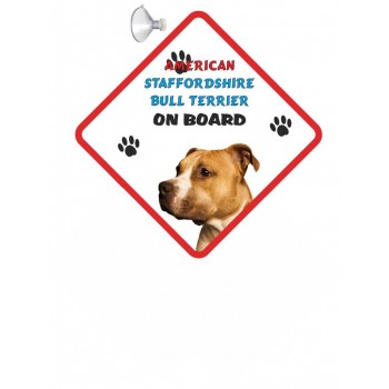 American Staffordshire Bullterrier (standing up)Hanging Car Sign   14