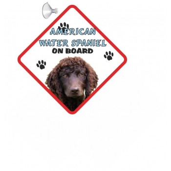 American Water Spaniel Hanging Car Sign   15