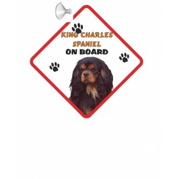 King Charles Spaniel (black & Brown) Hanging Car Sign   151