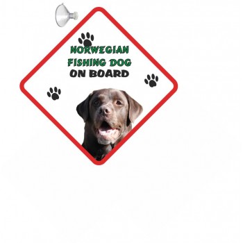 Norweigan Fishing Dog Hanging Car Sign   178