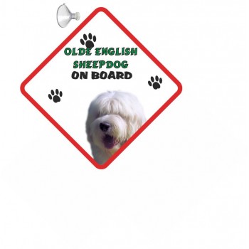 Old English Sheepdog (1) Hanging Car Sign   180