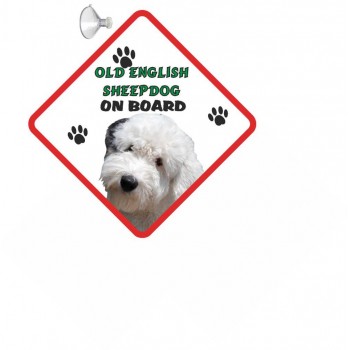 Old English Sheepdog(puppy) Hanging Car Sign   182