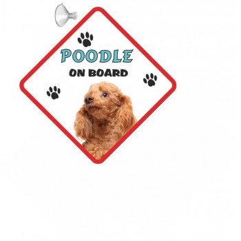 Poodle (Toy Apricot) Hanging Car Sign   191