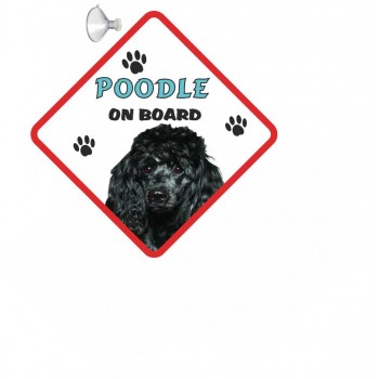 Poodle (Toy Black) Hanging Car Sign   192