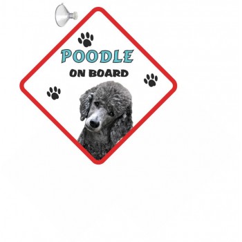 Poodle (Toy Grey) Hanging Car Sign   193