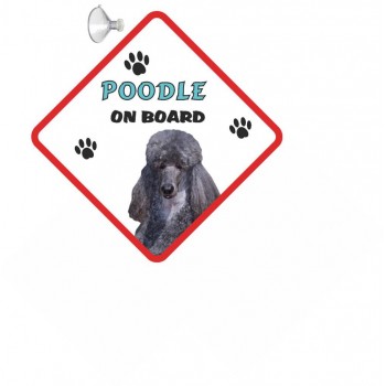 Poodle (standard white) Hanging Car Sign   197