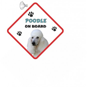 Poodle (Standard Black) Hanging Car Sign   198