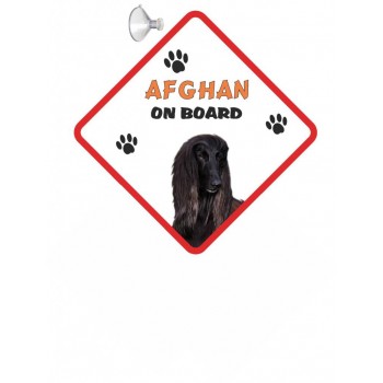 Afghan Hound (Black) Hanging Car Sign   2