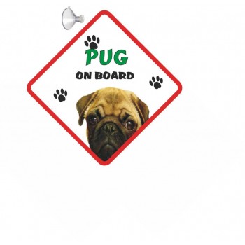PUG (fawn) Hanging Car Sign   200