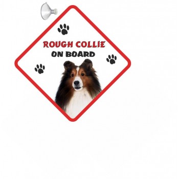 Rough Collie Hanging Car Sign   205