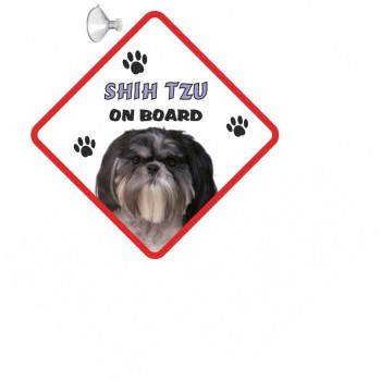 Shih tzu (BK & WT SH) Hanging Car Sign   223