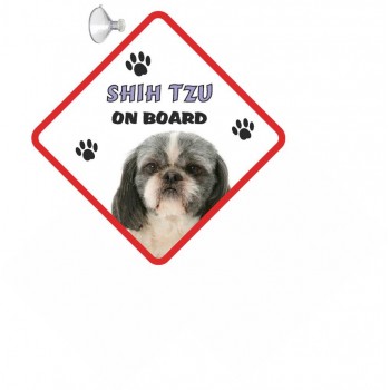 Shih tzu (Grey & white) Hanging Car Sign   226