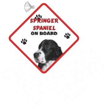 Springer Spaniel (black & white)  Hanging Car Sign   237