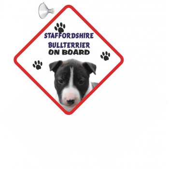 Staffordshire bull terrier (Blue) Hanging Car Sign   241
