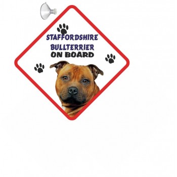 Staffordshire bull terrier (Red) Hanging Car Sign   242
