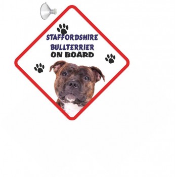 Staffordshire bull terrier (Brindle) Hanging Car Sign   244