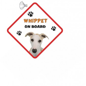 Whippet (Brown & white)  Hanging Car Sign   255