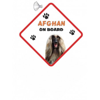 Afghan Hound (Blonde) Hanging Car Sign   3