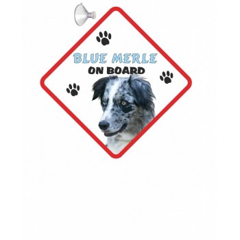 Border Collie Blue Merle  Hanging Car Sign   34