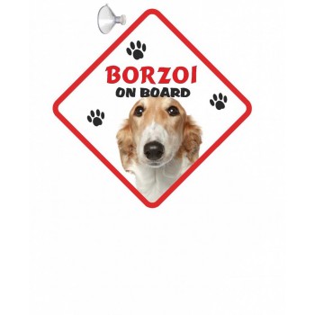 Borzoi  Brown & White Hanging Car Sign   38