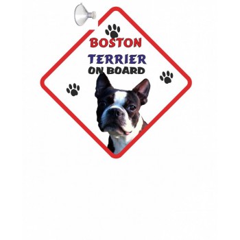 Boston Terrier (standing up) Hanging Car Sign   39