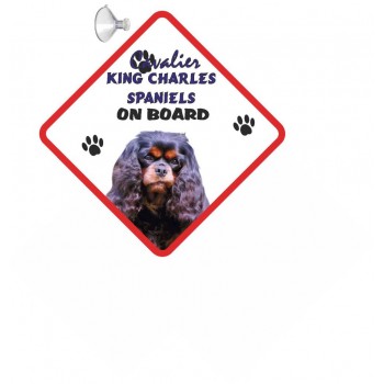Cavalier King Charles Spaniel (BK & Tan) Hanging Car Sign   57