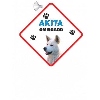 Akita (white coloured)  Hanging Car Sign   6