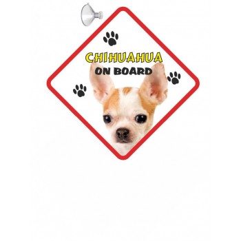 Chihuahua (WT & BR SH)  Hanging Car Sign   66