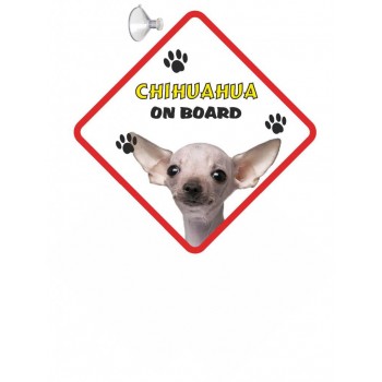 Chihuahua (White SH)  Hanging Car Sign   68