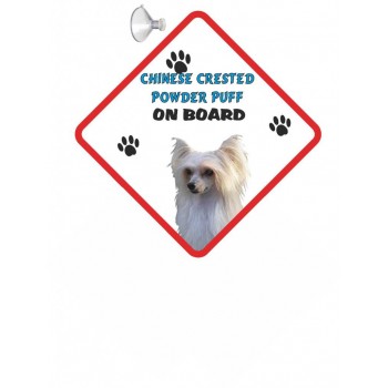 Chinese crested Powder puff  Hanging Car Sign   70