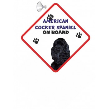 American Cocker Spaniel (Black coloured)  Hanging Car Sign   8