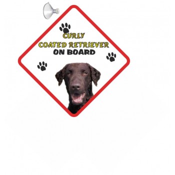 Curly Coat Retriever Hanging Car Sign   83