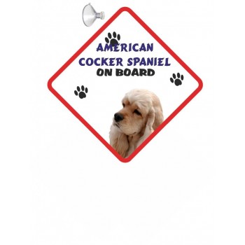 American Cocker Spaniel Tan coloured) Hanging Car Sign   9