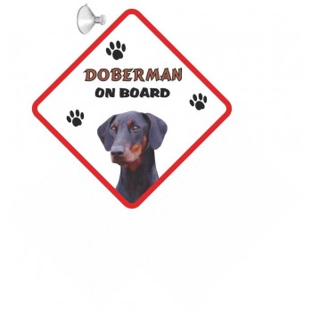 Doberman (Black dog)  Hanging Car Sign   92