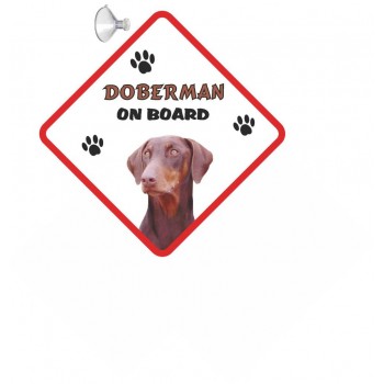 Doberman (brown dog)   Hanging Car Sign   93