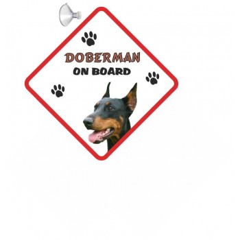 Doberman (cropped ears) Hanging Car Sign   94