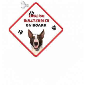 English Bullterrier (Tri Colour)  Hanging Car Sign   96