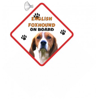 English Foxhound Hanging Car Sign   99