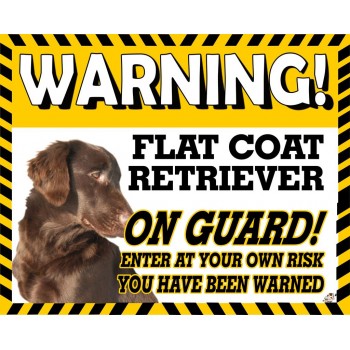 Flat Coated Retriever (Brown)  Yellow warning metal sign   109