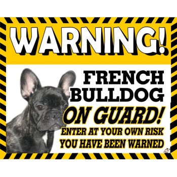 French Bulldog (Black) Yellow warning metal sign   112
