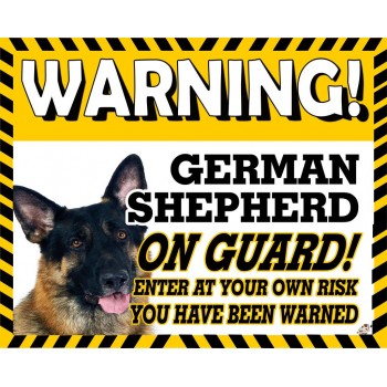 German Shepherd Yellow warning metal sign   114